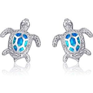 Sea Turtle Mother of‎ Pearl Stud Earrings